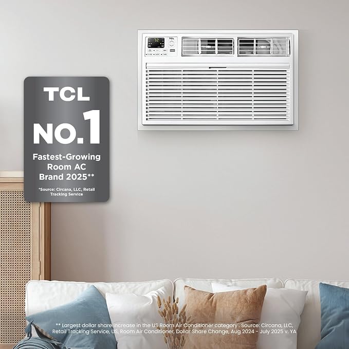 H8T9E1-A 8,000 BTU Smart Through-The-Wall Air Conditioner, Fan & Dehumidifier, 350 Sq. Ft, Remote Control, Compatible with