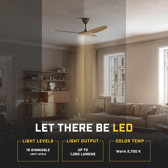 Haiku L, Smart Ceiling Fan – Energy Efficient Cooling for Home, Bedroom, Office, Living Space, and More – 16 Lighting