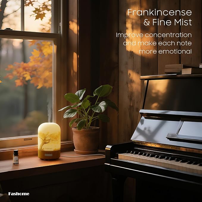 Hand Blown Glass Essential Oil Diffuser, 100ml Small Ultrasonic Aromatherapy Mist Maker for Home, Bedroom, Office, Auto
