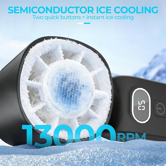 Handheld Air Conditioner with Ice Cooling Plate, Turbo Portable Fan, Super High Speed Personal Fan that Blows Cold Air
