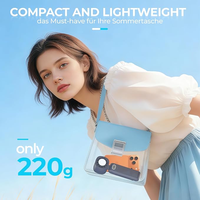 Handheld Air Conditioner with Ice Cooling Plate, Turbo Portable Fan, Super High Speed Personal Fan that Blows Cold Air
