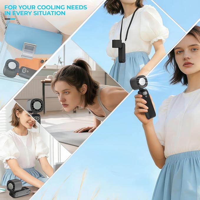 Handheld Air Conditioner with Ice Cooling Plate, Turbo Portable Fan, Super High Speed Personal Fan that Blows Cold Air