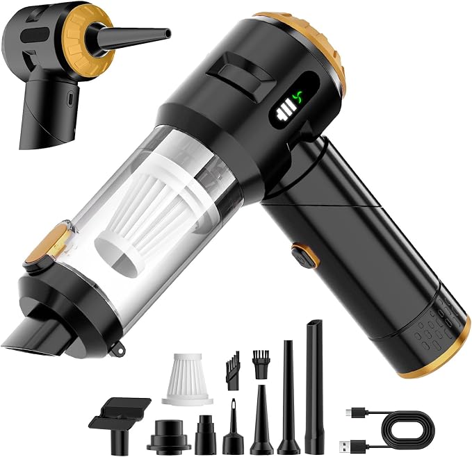 Handheld Car Vacuum Cleaner,25000PA Strong Cyclonic Suction Foldable Mini Vacuum Portable Cordless with Digital Display and