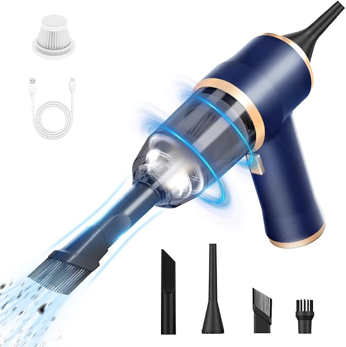 Handheld Car Vacuum Cleaner, Portable Cordless Mini Vacuums with Multi-Nozzles, High Power Dry Hand held Vacuum for Car