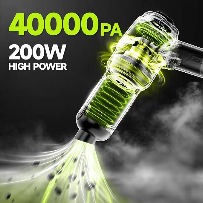 Handheld Car Vacuum Cordless, Portable Cars Vacuum Cleaner with 40000Pa High Power & Suction, Powerful 4-in-1 Hand Held Air