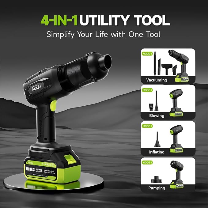 Handheld Car Vacuum Cordless, Portable Cars Vacuum Cleaner with 40000Pa High Power & Suction, Powerful 4-in-1 Hand Held Air