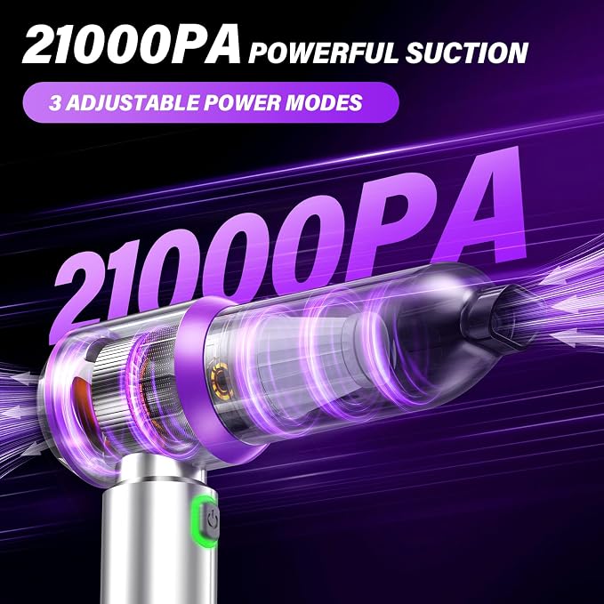 Handheld Car Vacuum (Grey-purple), alternate product view 2