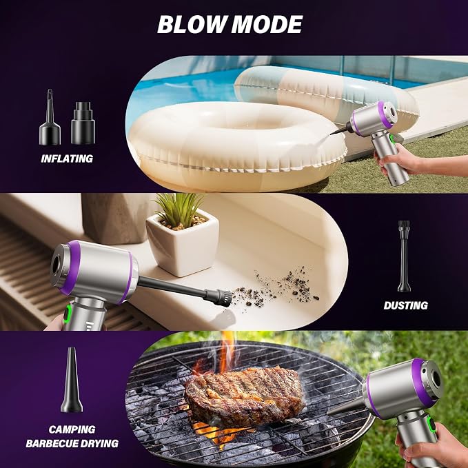 Handheld Car Vacuum (Grey-purple), alternate product view 4