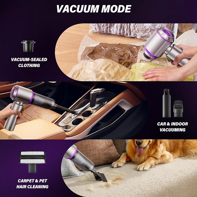 Handheld Car Vacuum (Grey-purple), alternate product view 5