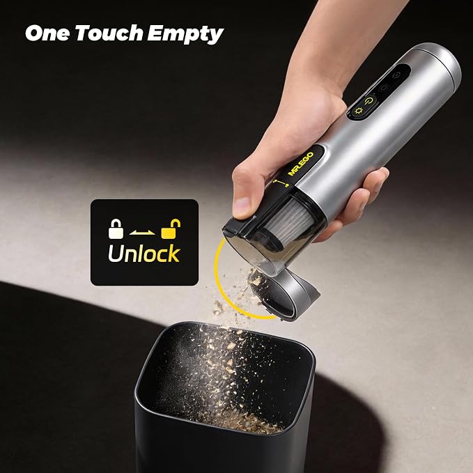 Handheld Car Vacuum Portable Cordless, 4-in-1 Mini Vacuum with 18500Pa Strong Suction, Desk Vacuum Cleaner and Air Duster