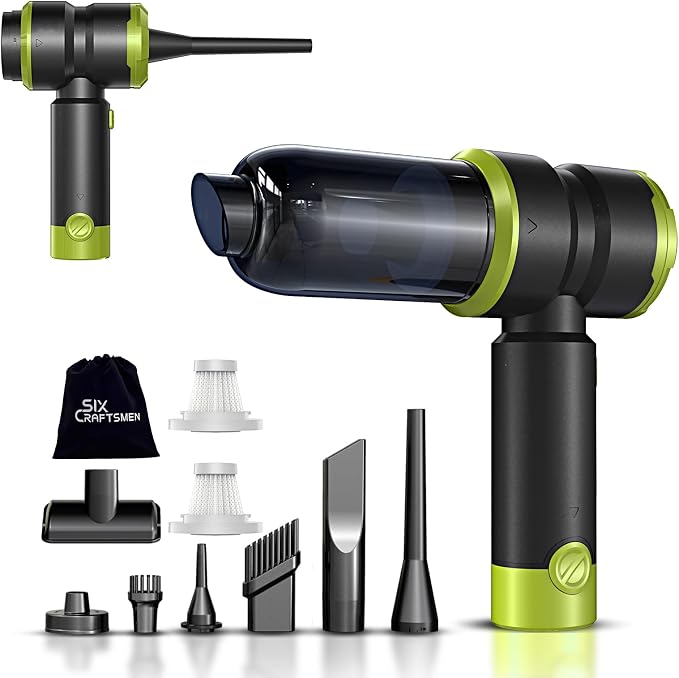Handheld Car Vacuum with 15000PA Power, 4 in 1 Powerful Cordless Vacuum Cleaner & Air Duster with 2000mAh Battery