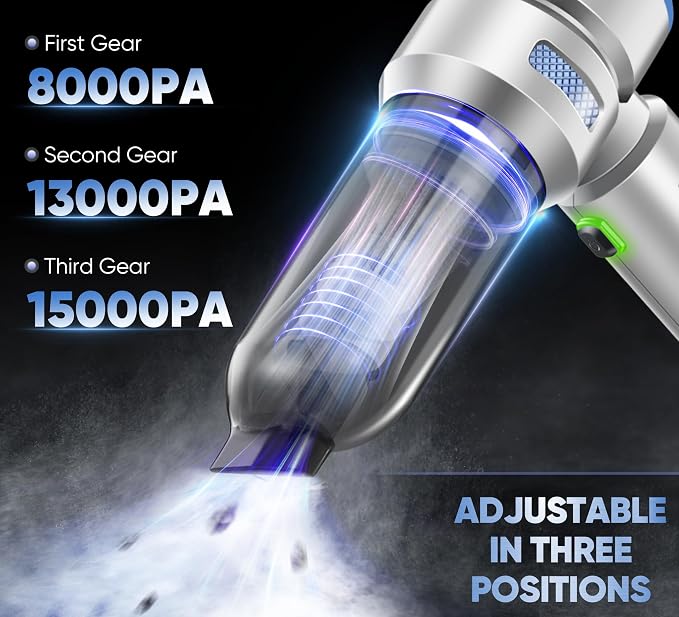 Handheld Cordless Car Vacuum|3 in 1 15000PA Mini Cleaner,120W High Power Brushless Motor,Super Suction Power Vacuums with