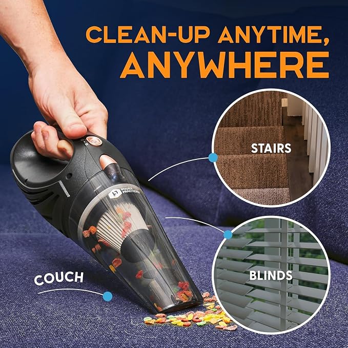 Handheld Cordless Vacuum Cleaner, Rechargeable Portable Car Vacuums W/Strong Suction, Bag & Attachments, Small Vac Cleaner