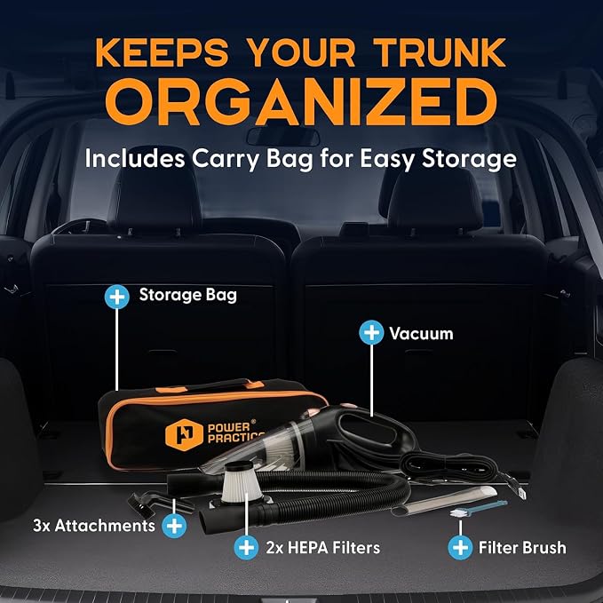 Handheld Cordless Vacuum Cleaner, Rechargeable Portable Car Vacuums W/Strong Suction, Bag & Attachments, Small Vac Cleaner