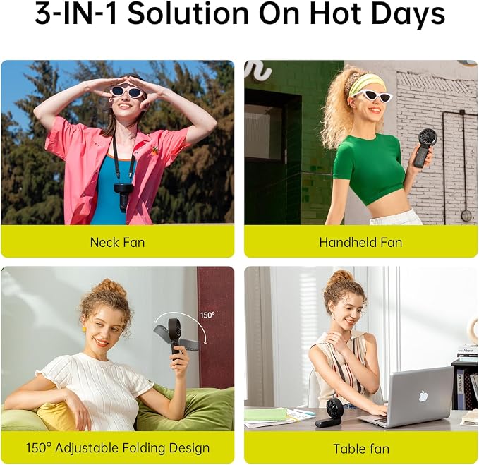 Handheld Fan Life7 – Ultimate Flexibility: High-Power Motor, LED Display, 13 Hrs Cooling, 3600mAh Rechargeable, 5-Speed