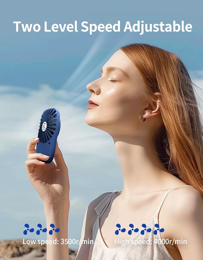 Handheld Fan Mini Fan Powerful Small Personal Portable Fan Speed Adjustable USB Rechargeable Cooling for Kids Girls Boys