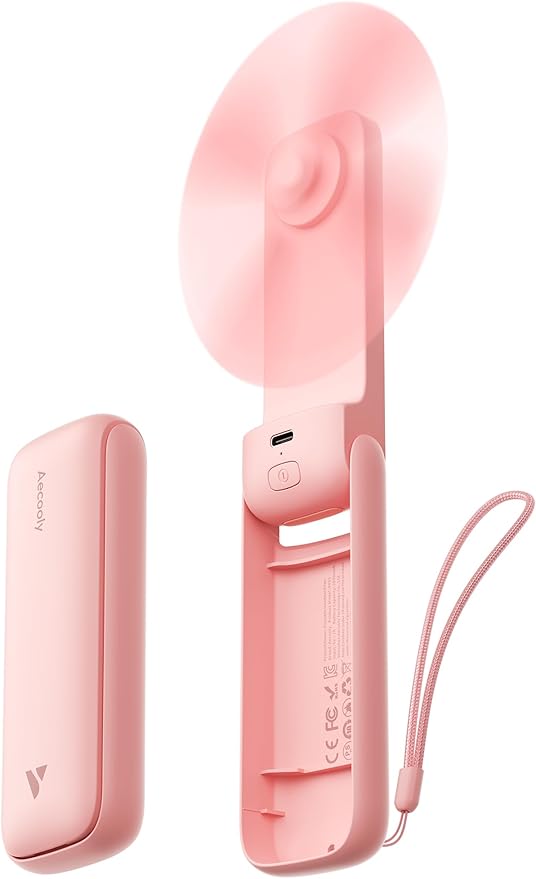 Handheld Fan, Mini Thin Portable Fan, Small Rechargeable Pocket [24H Max Cooling Time], product image