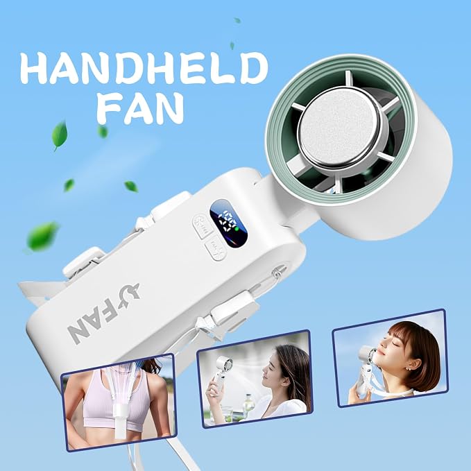 Handheld Fan, Portable Handheld Fan with Ice Function, mini personal fan, Turbo Powerful Rechargeable Fans,1-199 Speed