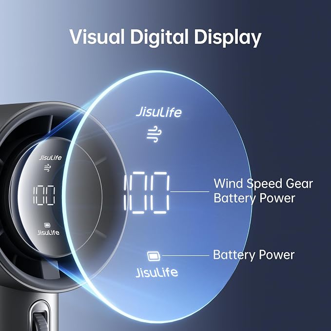 Handheld Fan Pro Series - Extreme Cooling Output: 1-100 Speed Scroll Wheel, Metal Body, Digital Display, 1.5H Fast Charge
