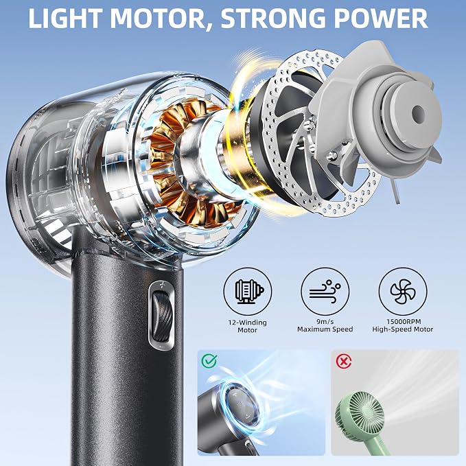 Handheld Fan, Speed(1-199) Adjustable Portable Fan, USB Rechargeable Personal Fan, 5000mAh Battery with Up to 18H Cooling