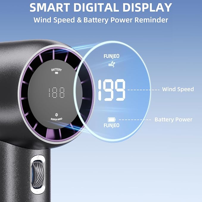 Handheld Fan, Speed(1-199) Adjustable Portable Fan, USB Rechargeable Personal Fan, 5000mAh Battery with Up to 18H Cooling