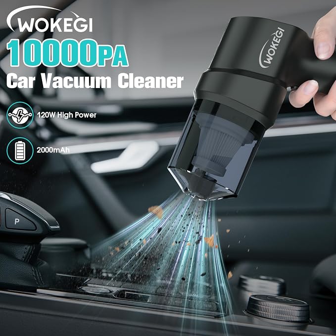 Handheld Mini Car Vacuum, 10000PA Cordless Portable Vacuum with 2000mAh Battery, alternate product view 2