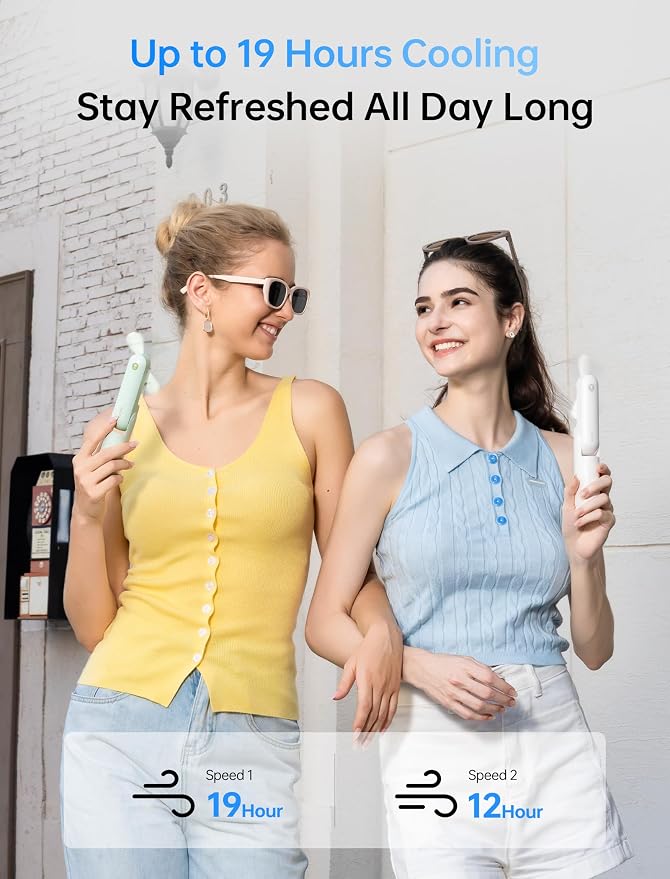 Handheld Mini Fan, 3 IN 1 USB Rechargeable Portable Fan [12-19 Working Hours] with Power Bank, Flashlight, Pocket Design for
