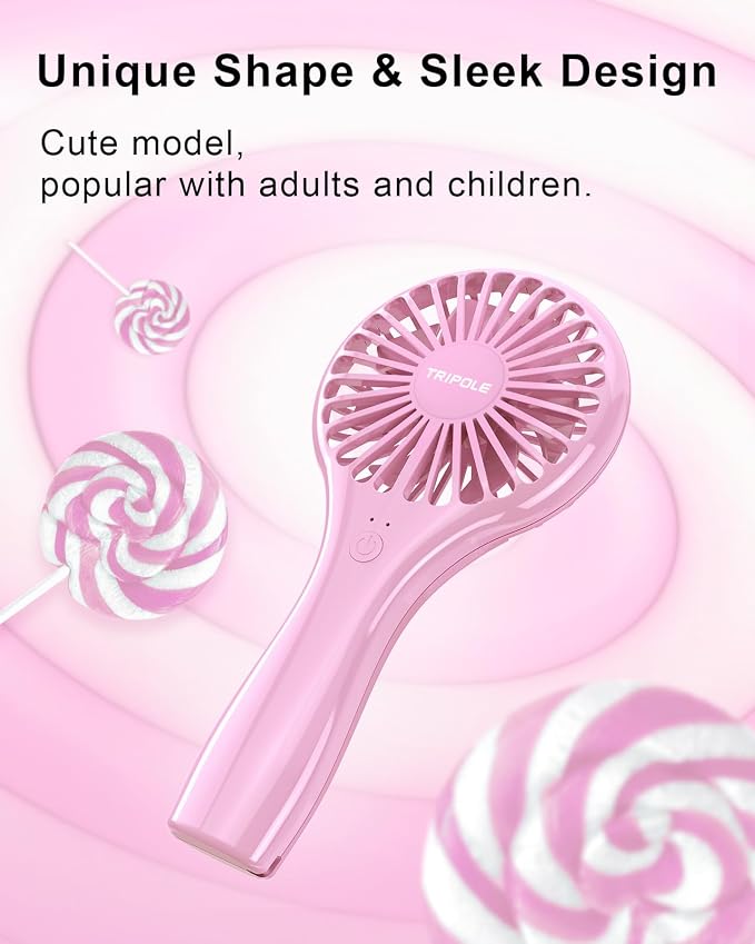 Handheld Mini Fan Battery Operated Small Personal Portable Fan Speed Adjustable USB Rechargeable Fans for Kids Girls Women