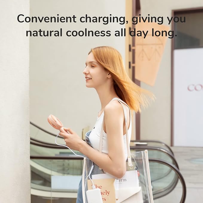 Handheld Mini Fan, Portable and Small with 3 Speeds, USB Rechargeable Battery Operate for Outdoor, Indoor, alternate view 2