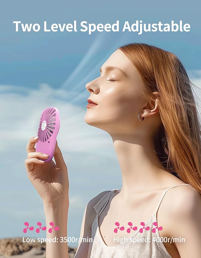 Handheld Mini Fan Powerful Small Personal Portable Speed Adjustable USB Rechargeable Eyelash Fan for Kids Girls Boys Woman