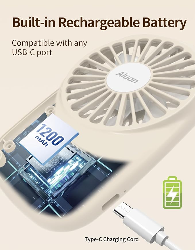 Handheld Mini Fan Powerful Small Personal Portable Speed Adjustable USB Rechargeable Eyelash Fan for Kids Girls Boys Woman