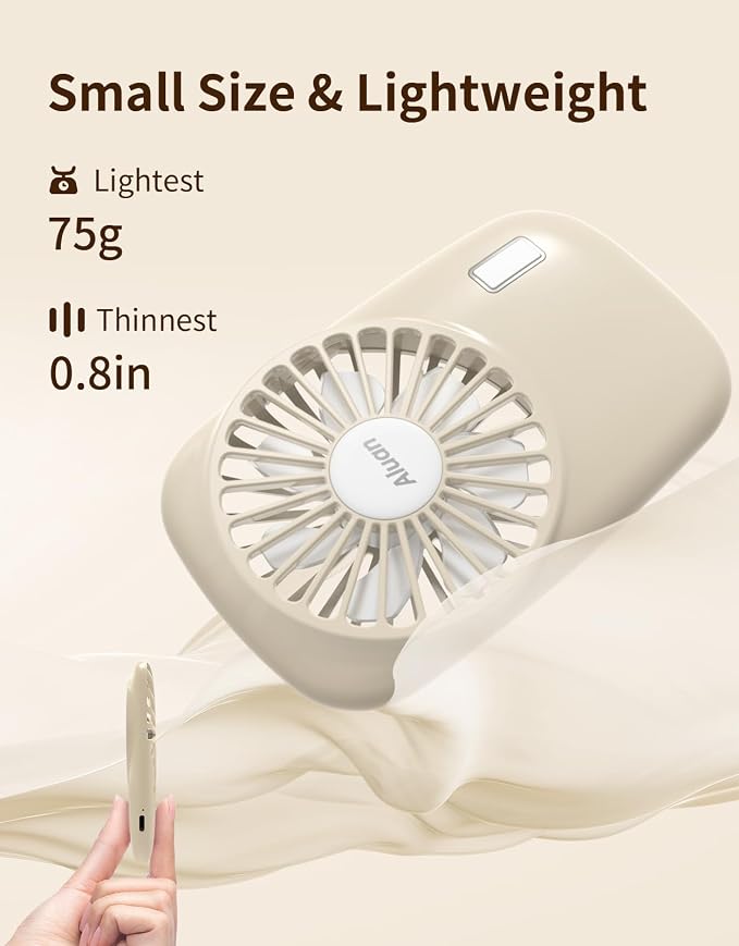 Handheld Mini Fan Powerful Small Personal Portable Speed Adjustable USB Rechargeable Eyelash Fan for Kids Girls Boys Woman