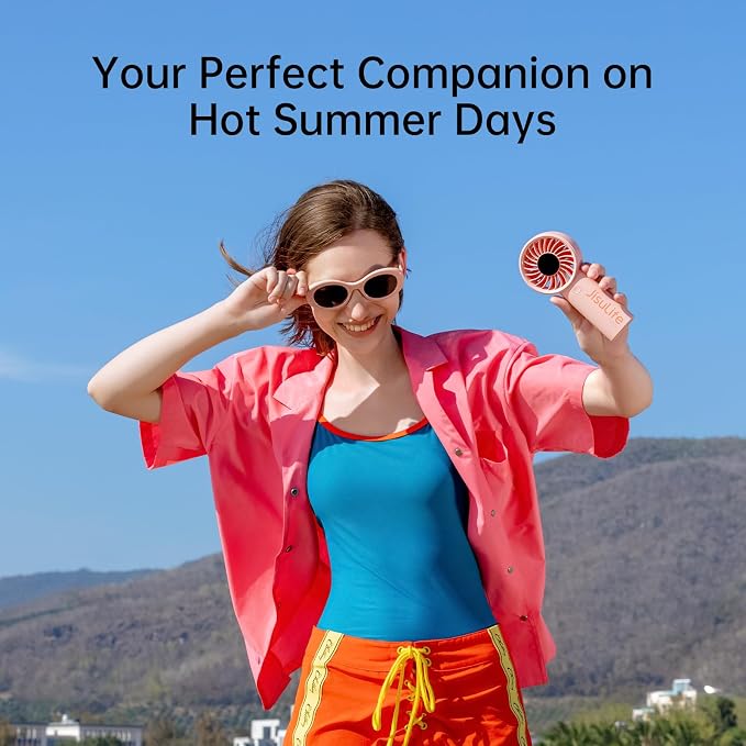Handheld Portable Fan, Stronger and Longer-Lasting: 5 Speed, 3600mAh Battery, 12-Blade Turbo For Powerful Wider Wind, LED