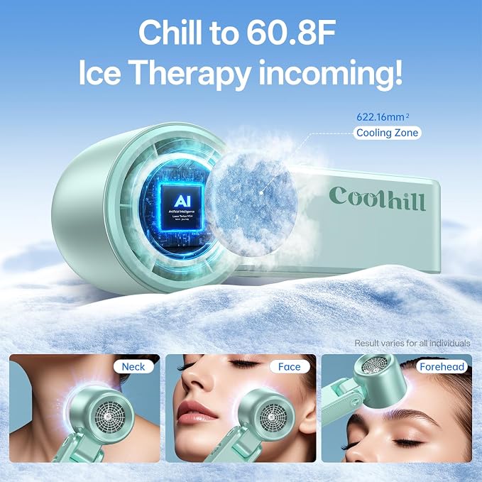 Handheld Portable Fan with Ice Cooler: 100-Speed 5500mAh Rechargeable Handheld Fan, 12H Time Hand Cooling Personal Fans with