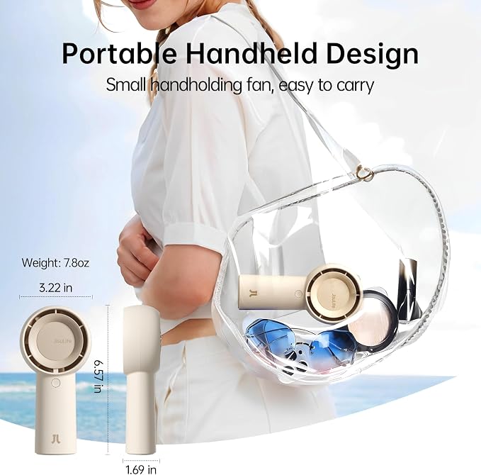 Handheld Portable Turbo Fan [16H Max Cooling Time], 4000mAh USB Rechargeable Personal Battery Operated Mini Small Pocket Fan