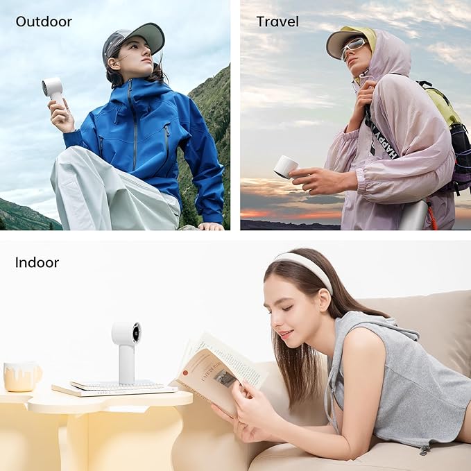 Handheld Turbo Fan Life10s, 5000mAh Rechargeable Portable Fans,Up to 28 Hours Working,5 Speed Strong Wind,Personal Mini Fan