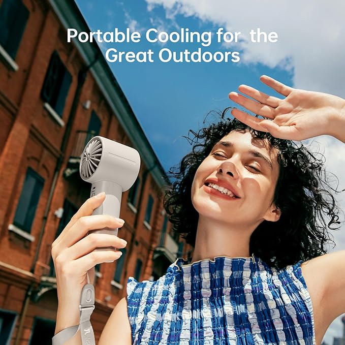 Handheld Turbo Fan Life10s, 5000mAh Rechargeable Portable Fans,Up to 28 Hours Working,5 Speed Strong Wind,Personal Mini Fan