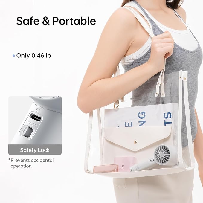 Handheld Turbo Fan Life10s, 5000mAh Rechargeable Portable Fans,Up to 28 Hours Working,5 Speed Strong Wind,Personal Mini Fan