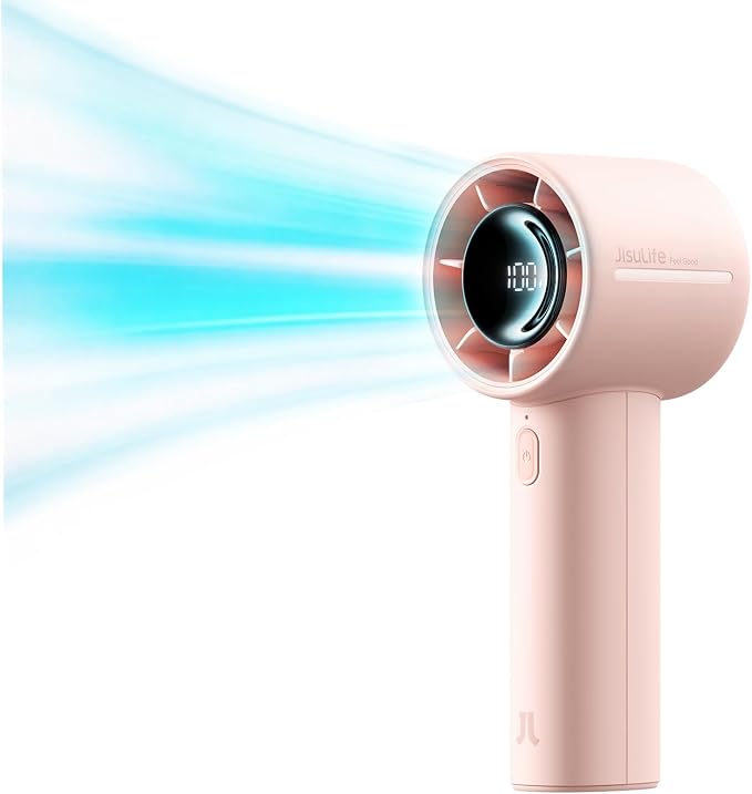 Handheld Turbo Fan Life10s, 5000mAh Rechargeable Portable Fans,Up to 28 Hours Working,5 Speed Strong Wind,Personal Mini Fan