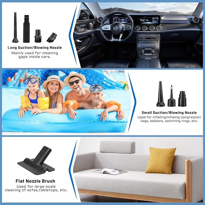Handheld Vacuum Cleaner, 22000Pa Powerful Car Vacuum Cleaner Cordless, Lightweight Mini Car, Rechargeable Portable Air
