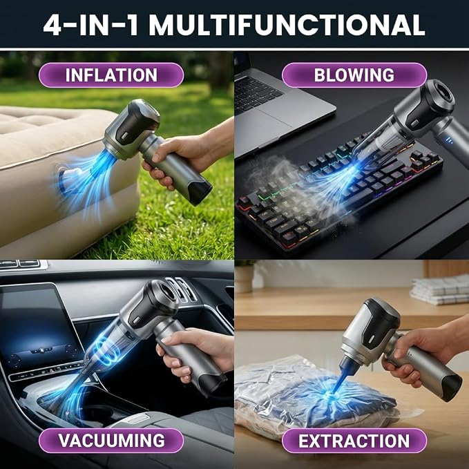 Handheld Vacuum Cleaner, 22000Pa Powerful Car Vacuum Cleaner Cordless, Lightweight Mini Car, Rechargeable Portable Air