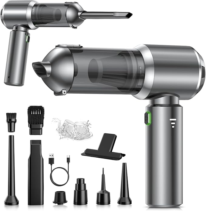 Handheld Vacuum Cleaner, 28000Pa 4 in 1 Handheld Vacuum Cordless, Brushless Motor, One-Touch Dust Removal, 3 Speeds Car