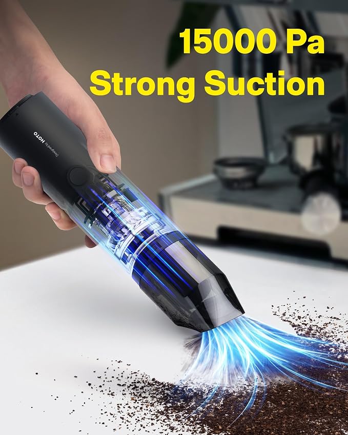 Handheld Vacuum Cleaner Cordless, Desk Vacuum Cleaner Compressed Electric Air Duster 15000Pa Suction, 4-in-1 Portable Vortex