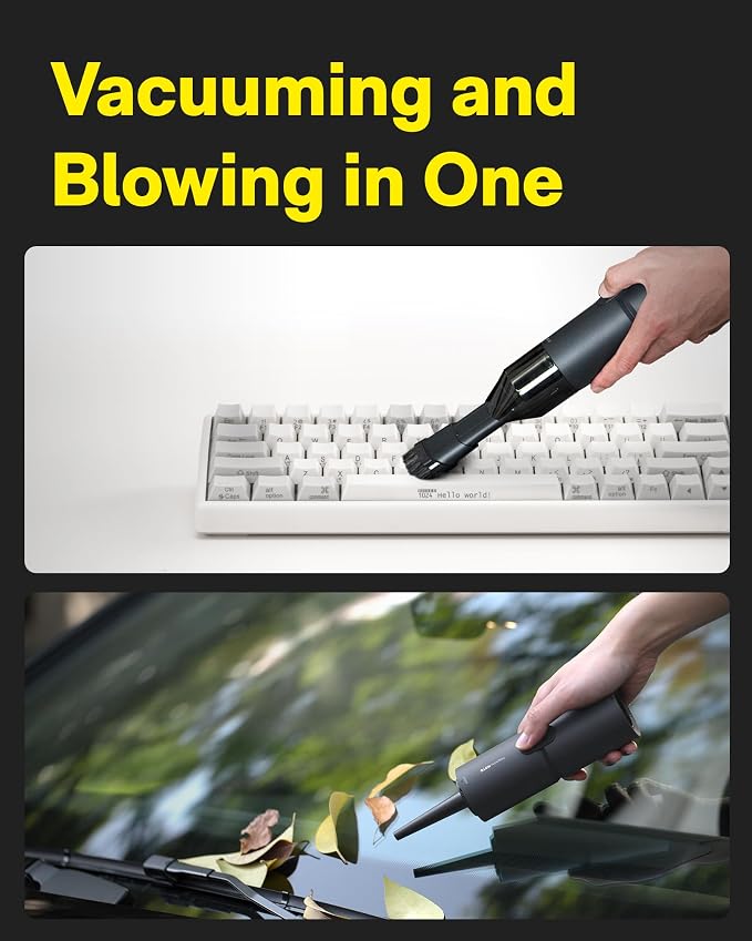 Handheld Vacuum Cleaner Cordless, Desk Vacuum Cleaner Compressed Electric Air Duster 15000Pa Suction, 4-in-1 Portable Vortex