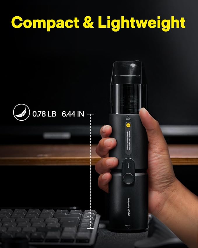 Handheld Vacuum Cleaner Cordless, Desk Vacuum Cleaner Compressed Electric Air Duster 15000Pa Suction, 4-in-1 Portable Vortex