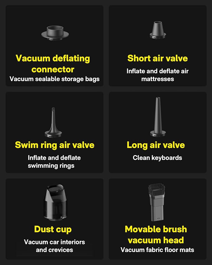 Handheld Vacuum Cleaner Cordless, Desk Vacuum Cleaner Compressed Electric Air Duster 15000Pa Suction, 4-in-1 Portable Vortex