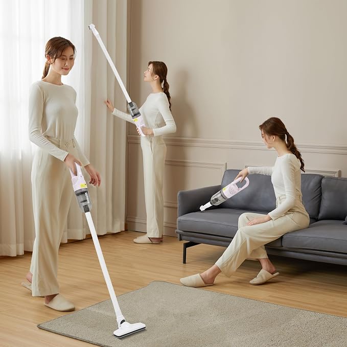 Handheld Vacuum Cleaner,Ultra-Lightweight Mini Portable Vacuums for Home, 6 in 1 Stick Vac Cleaners for Car,Pet Hair(White