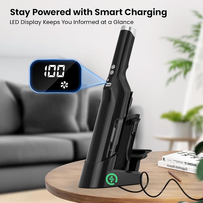 Handheld Vacuum Cordless, 24Kpa Car Vacuum with Brushless Motor, Charging Dock, Rechargeable, 1.5lbs Portable Handheld Vacuum