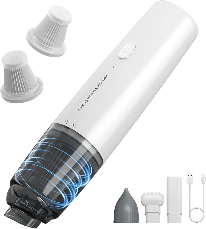 Handheld Vacuum Cordless, Car Vacuum Portable with 2 Suction Modes, Blow & Suction 2-in-1, Mini Vacuum Cleaner Rechargeable