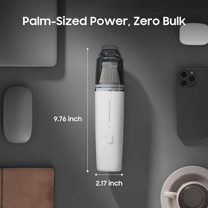 Handheld Vacuum Cordless, Car Vacuum Portable with 2 Suction Modes, Blow & Suction 2-in-1, Mini Vacuum Cleaner Rechargeable